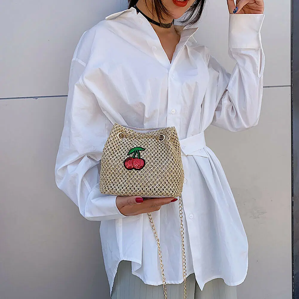 Сумки для женщин пляжная сумка с цветочным рисунком плетеная вручную из ротанга