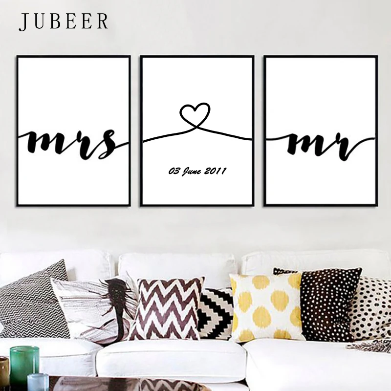 Mr Mrs Family простой плакат с цитатами юбилей изготовление на заказ настенное