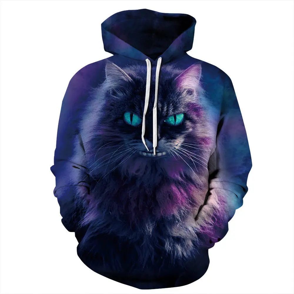 Мужская/Женская толстовка с капюшоном и объемным принтом|cat 3d|cat fashionhooded top |