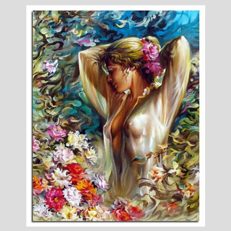 Алмазная 3D вышивка Девочка в цвете