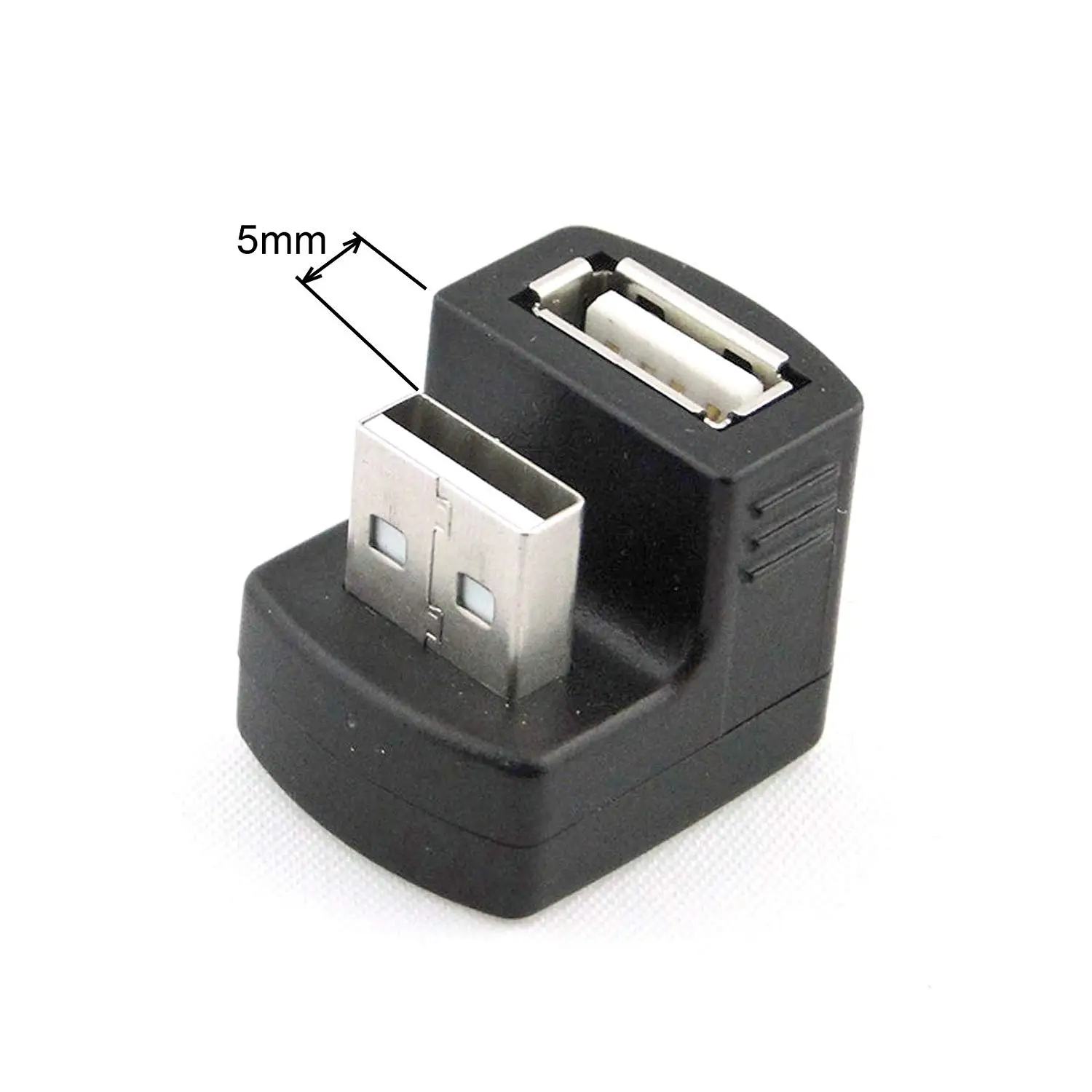 Правый угловой адаптер USB 2 0 A штекер-гнездо удлинитель 90 180 градусов черный |