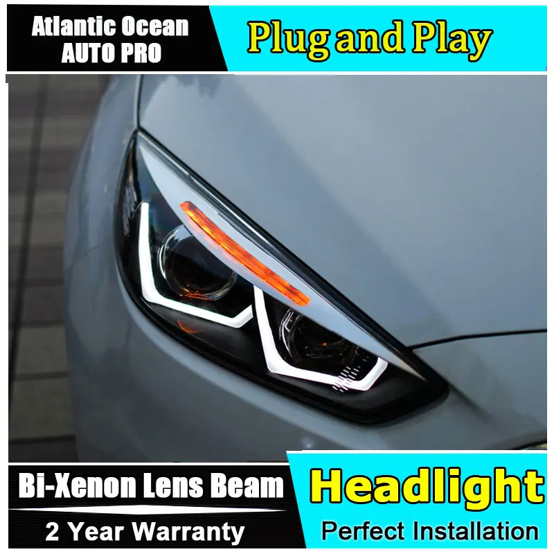 Автомобильный Стайлинг для Ford Focus фары U angel eyes 2015-2018 Биксеноновые двойные линзы HID
