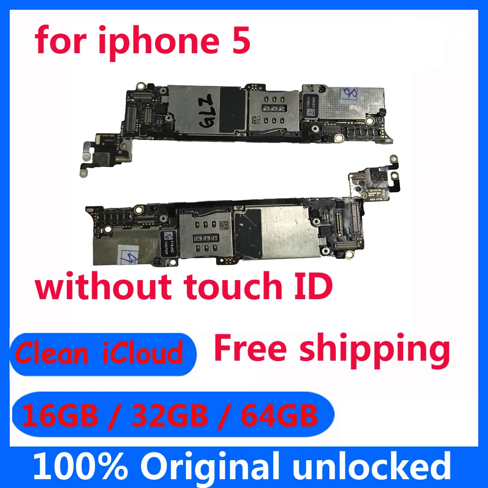 100% оригинальная разблокированная материнская плата для iphone 5 полные чипы без Touch