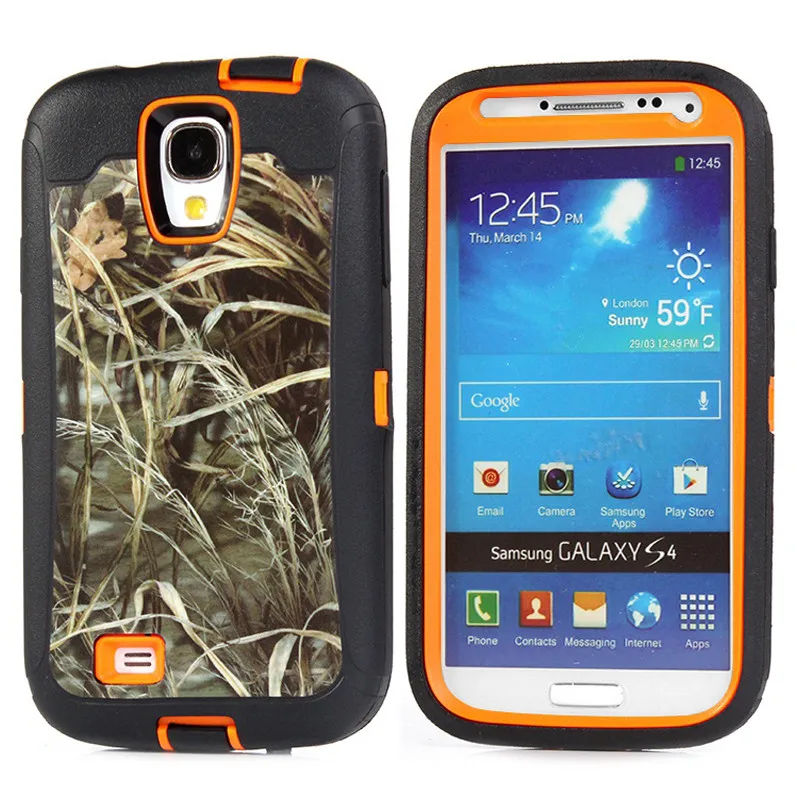 Камуфляжные красочные противоударные жесткие чехлы для samsung s4 подставка