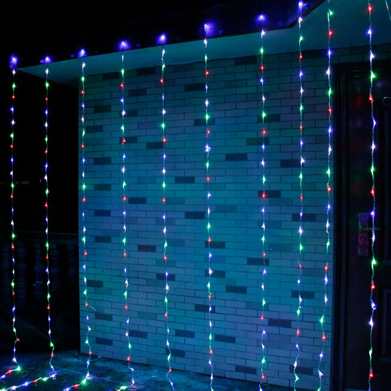 3 м x 320 светодиодов ЕС Plug 220 В светодиодный Водопад flasher лампы Набор Свадебные огни