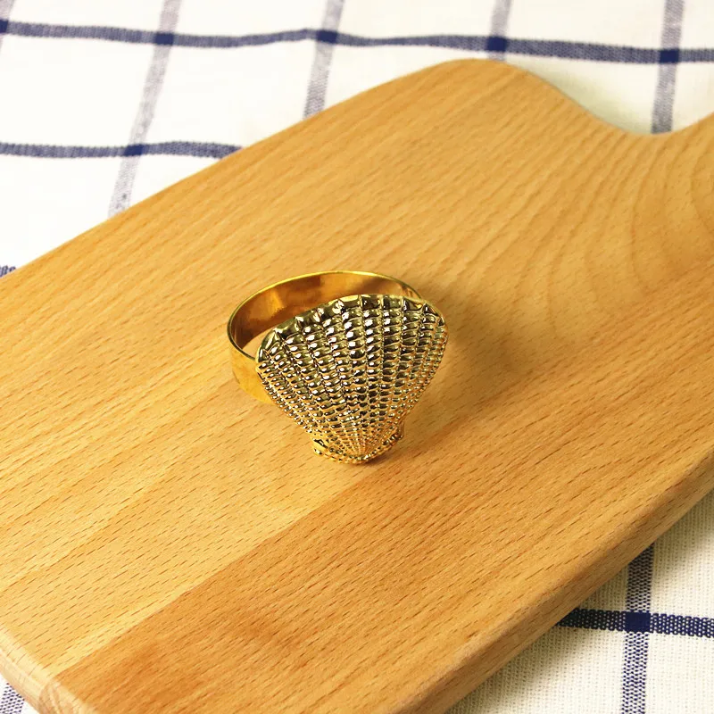 

6PCS metal alloy shell napkin ring wedding supplies home hotel accessories
