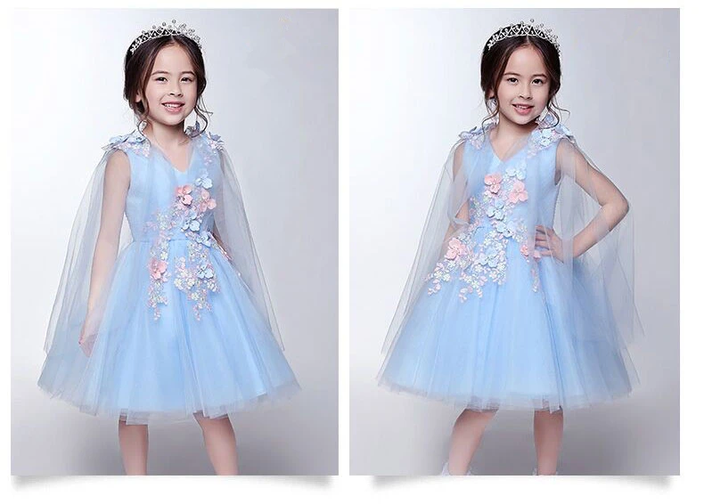 Элегантное свадебное платье с блестками для девочек цветочным узором Нарядное