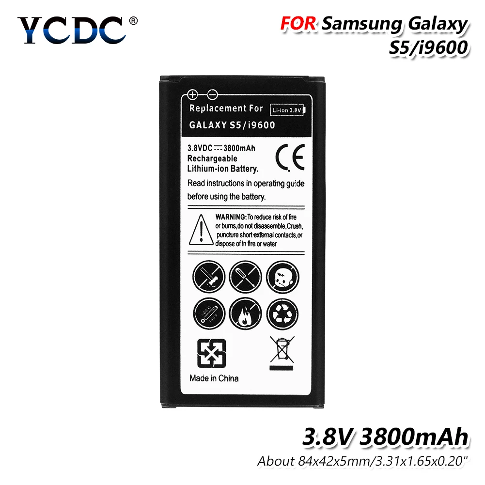 Сменный литий ионный аккумулятор высокой мощности 3800 мАч для Samsung Galaxy S5 I9600 G900F G900T
