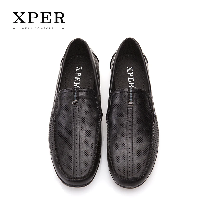 2017 XPER Brands Fashion Men Flats Casual Shoes Slip-on Black Blue Loafers Breathable Comfor Big Size YWD86130BU/BL | Обувь