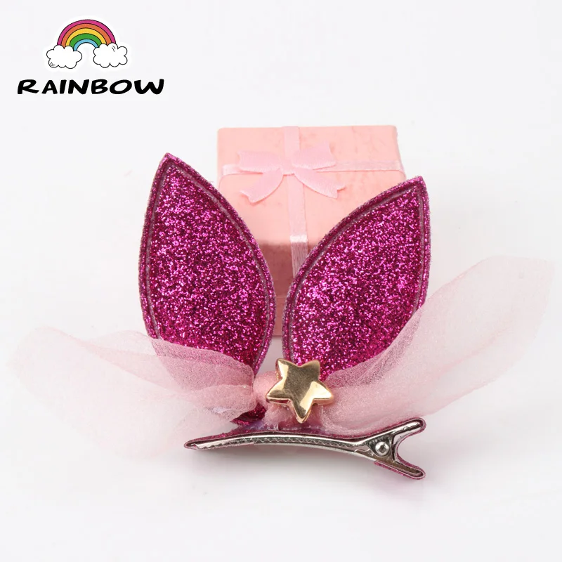 1pcs/set Fashion Cartoon Shining Rabbit Ear Star Bowknot Hairpins Children Girls Hair Clip Handmade Barrettes Accessory Headwear |