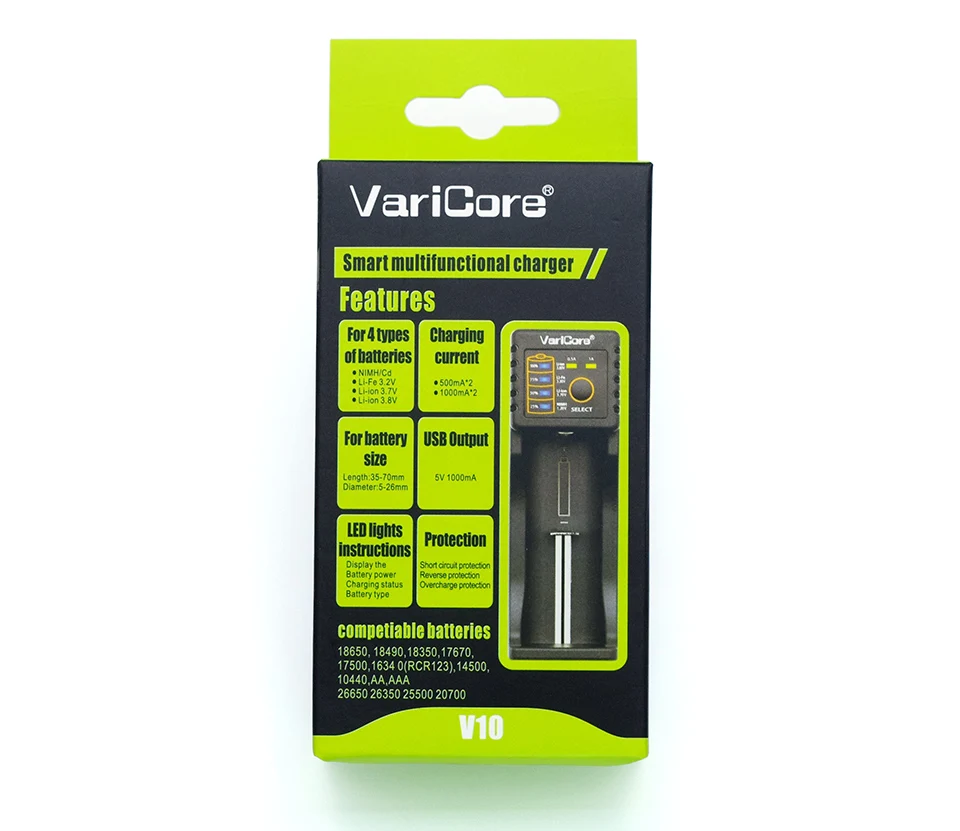 Умное зарядное устройство VariCore V10 USB смарт-зарядное 5 В 1 А 2 3 в 7 4 25 18650 26650