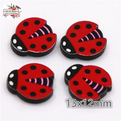 ladybird 20pcs 20 шт плоский полимер Мини Размер Мультфильм Плоская задняя часть Искусство украшение Шарм ремесло DIY волосы лук центр аксессуары - Цвет: ladybird 20pcs