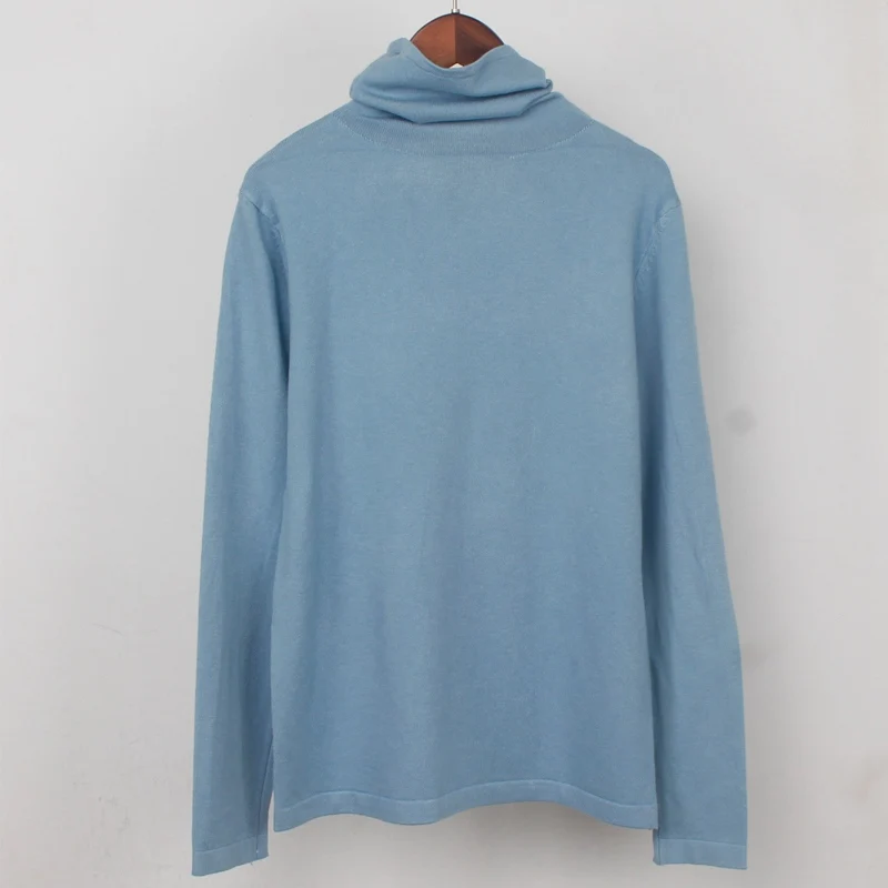 Blue 0890 GIGOGOU/вязаный джемпер на плоской подошве; сезон осень-зима; Женский пуловер с ворсовым воротником; свитеры с высоким воротником и длинными рукавами; элегантные женские свитера - Цвет: Blue 0890