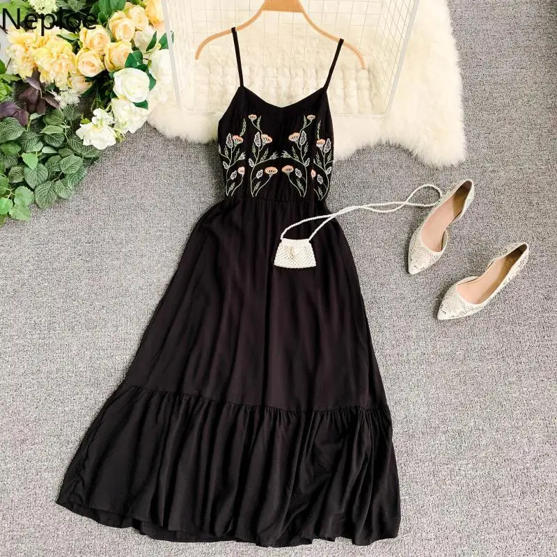 Neploe Лето 2019 женское платье сексуальный цветок топ с вышивкой Vestidos Винтаж v