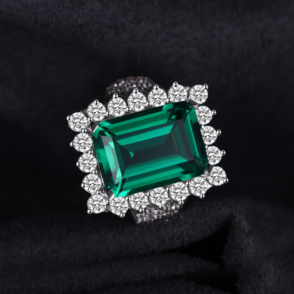 Jewelrypalace прямоугольник 6ct создана изумрудов 100% реальные 925 стерлингового серебра