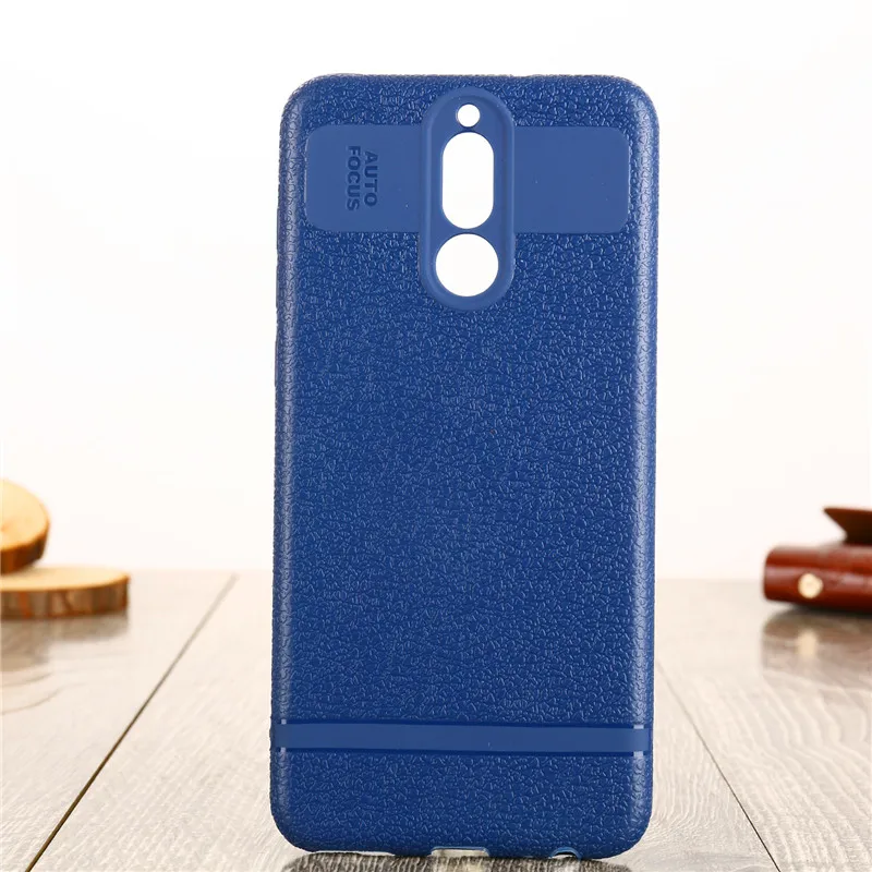 Чехол для Huawei Mate 10 Lite Honor 9 с цветным кожаным лицевым покрытием Силиконовый ТПУ