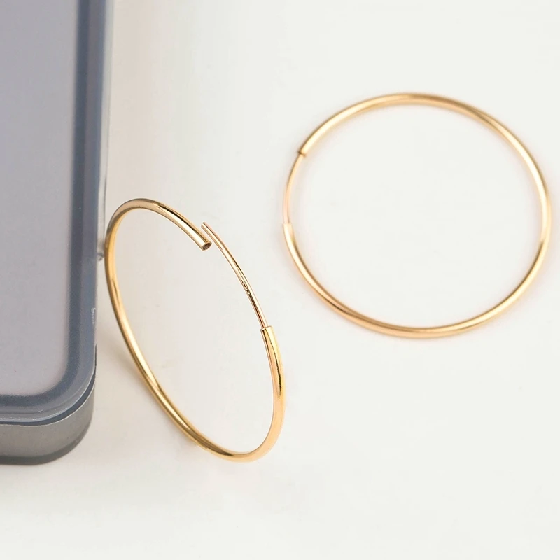 Пара Мода 14 K gold filled Сережка серьги крючки для DIY 12/14/16/20/ 24/30/40/50/65 мм Серьги