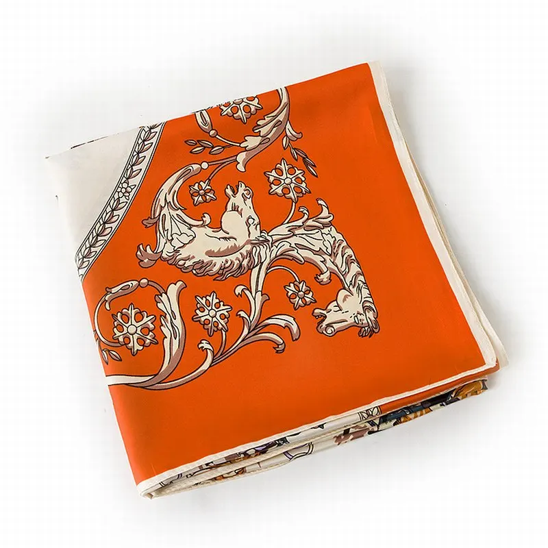 100% шелковый квадратный шарф с испанским принтом лошади шейный платок