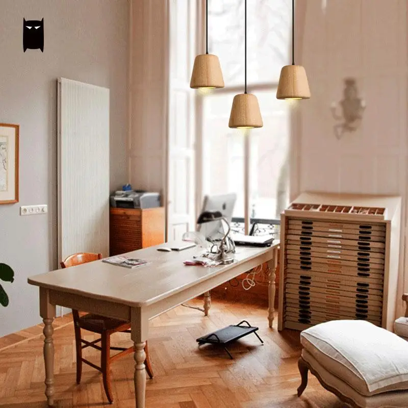 Подвесной светильник из дуба современный деревенский потолочный в японском и