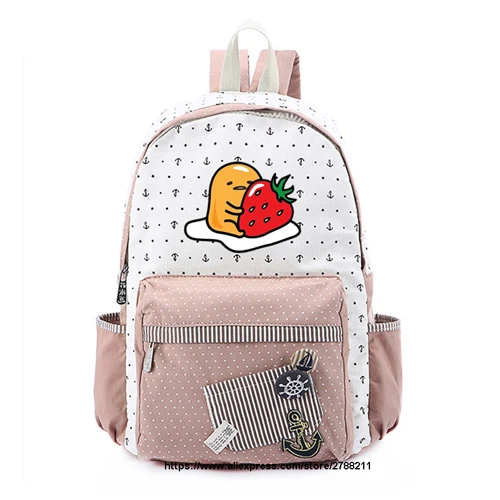 12 Gudetama Холщовая Сумка с изображением ленивого яйца из Мультфильма Рюкзаки Рюкзак для девочек школьная сумка дорожная сумка через плечо сумка для книг - Цвет: 12