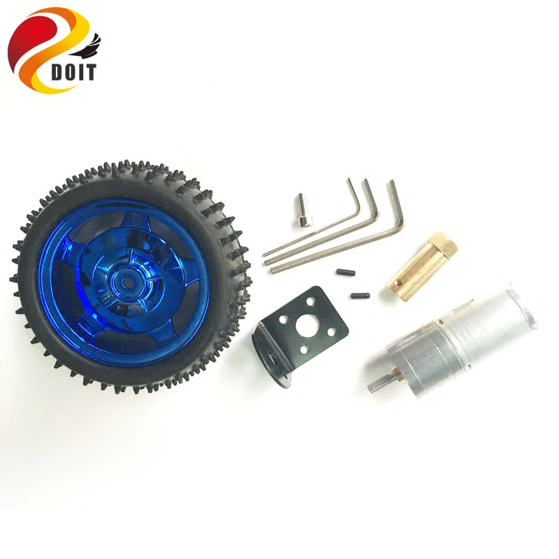 

One set accessory for robot car chassis with 85mm Wheel Width 31mm, Motor, Copper Coupling, Motor Bracket, screws DIY Toy