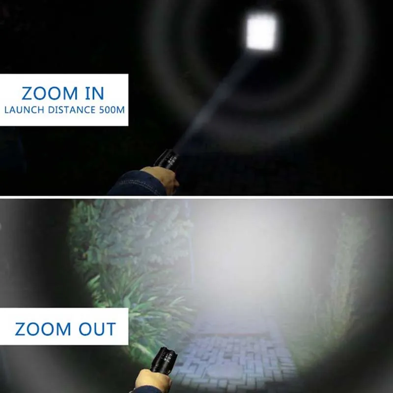 Ультра яркий светодиодный фонарик масштабируемый тактический фонарь T6