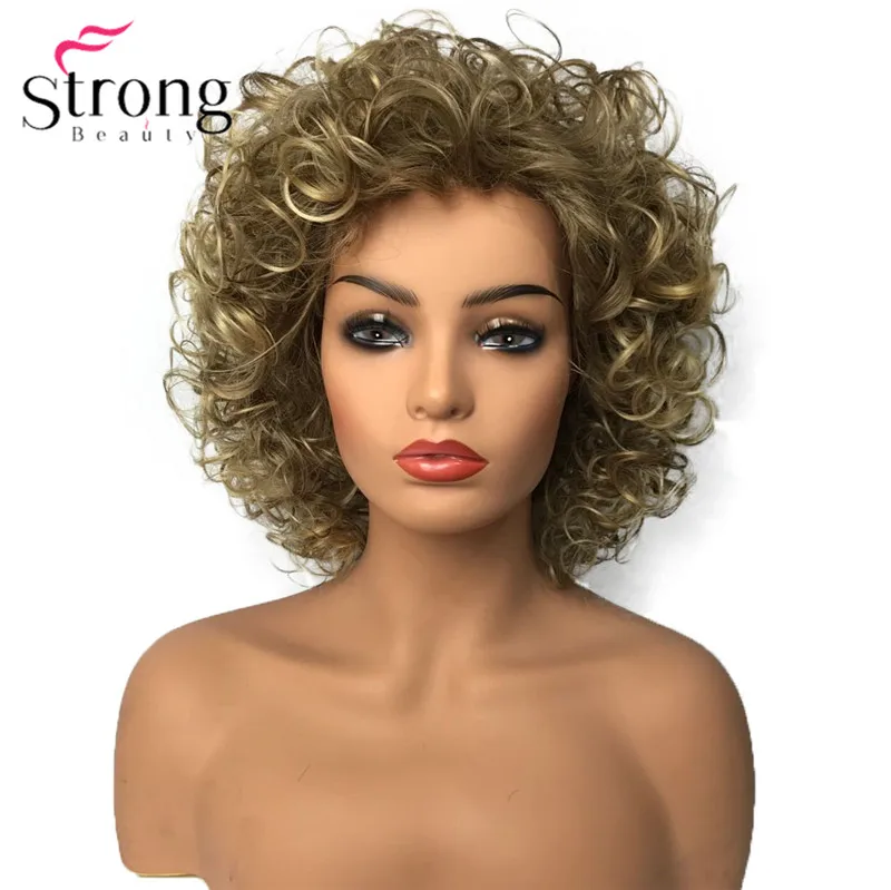 8SP12T24B StrongBeauty Shotr кудрявые натуральные пушистые прически волосы монолитным парики женские синтетические волосы парик - Цвет: 8SP12T24B