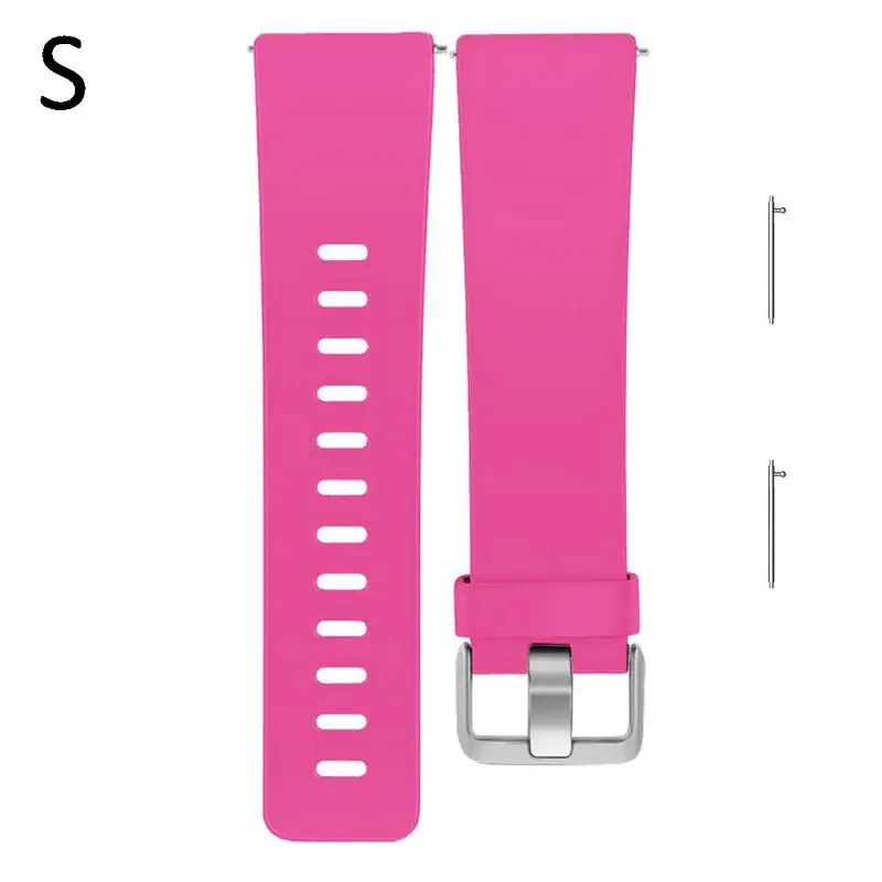 Hot Pink Высококачественный мягкий силиконовый безопасный регулируемый ремешок для Fitbit Versa/Versa Lite, ремешок для браслета, ремешок для часов - Цвет: Hot Pink