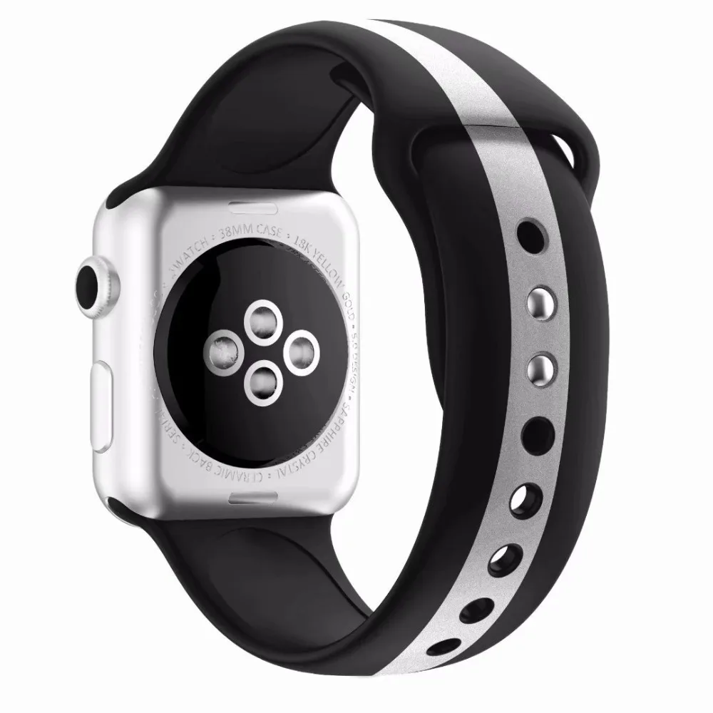 Ремешок для Apple Watch 4 серии 4 3 2 1 44 мм 40 мм 42 мм 38 мм Браслет спортивная мягкая силиконовая лента браслет для iWatch 4 3