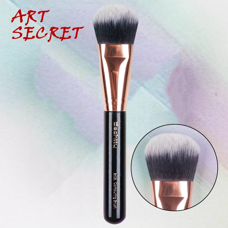 Бронзер кисть Artsecret Pro для контуринга синтетическое двойное волокно цвет розы