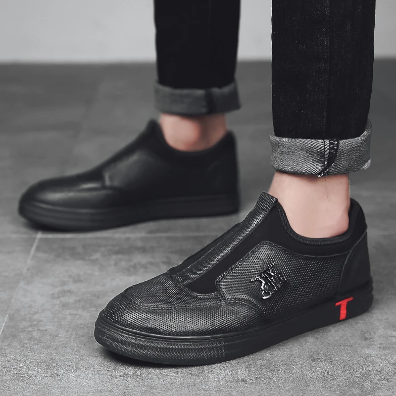 Кроссовки мужские из натуральной кожи без шнуровки мягкие размер 38-48 |