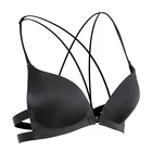 Женская рубашка для латинских танцев, черный бюстгальтер с пряжкой спереди, красивый тонкий бюстгальтер для занятий спортом, топы для девушек, DNV11660