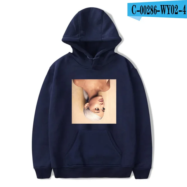 navy blue Ariana Grande толстовки для женщин/мужчин хип-хоп Повседневная Толстовка Женская мода Tumblr куртка пальто весна осень спортивный костюм топы - Цвет: navy blue