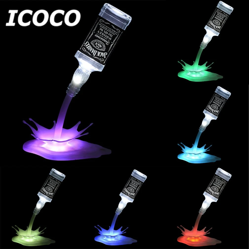 Colorful ICOCO для розлива вина лампа Светодиодная Иллюзия светильник из бутылок перезаряжаемая USB настольная лампа с сенсорным управлением портативный для баров-кафе украшение свет - Испускаемый цвет: Colorful