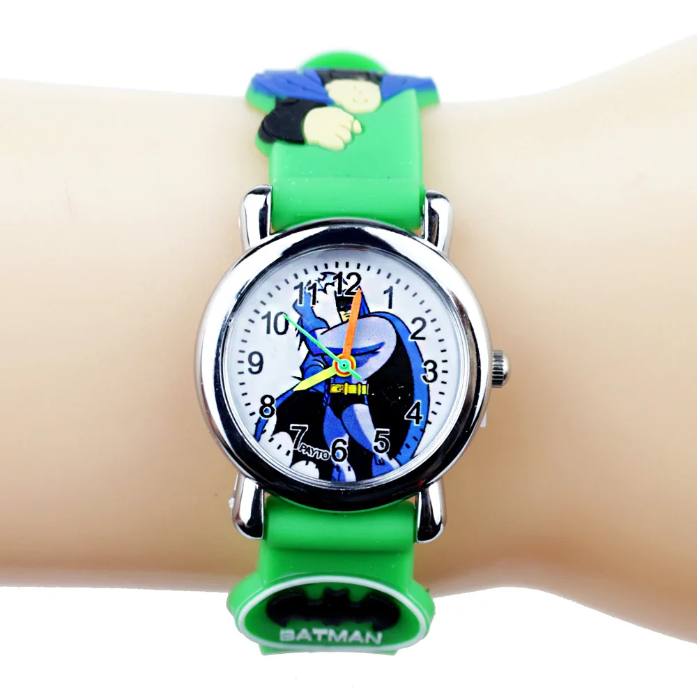 Детские часы с 3D резиновым ремешком и мультипликационным Бэтменом для детей