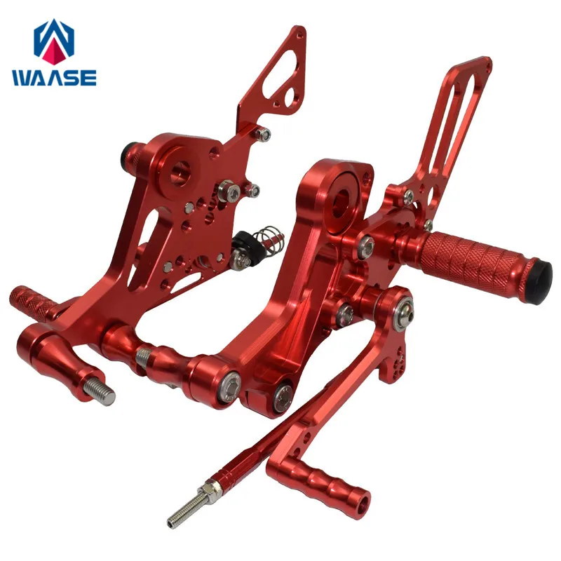 Waase Мотоцикл с ЧПУ Регулируемый Rider Rearsets Rearset подножка ног колышки для Ducati Monster 696 795 796 1100 EVO(красный
