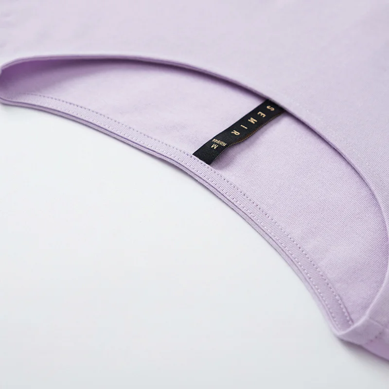 SEMIR труба рукав короткий Футболка женская 2019 лето новая круглая шея хлопок