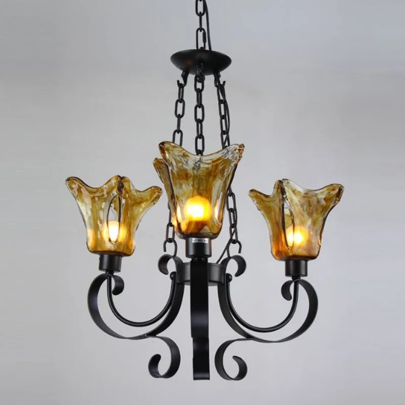 Винтажный стеклянный подвесной светильник с подвеской на лестничной цепочке для