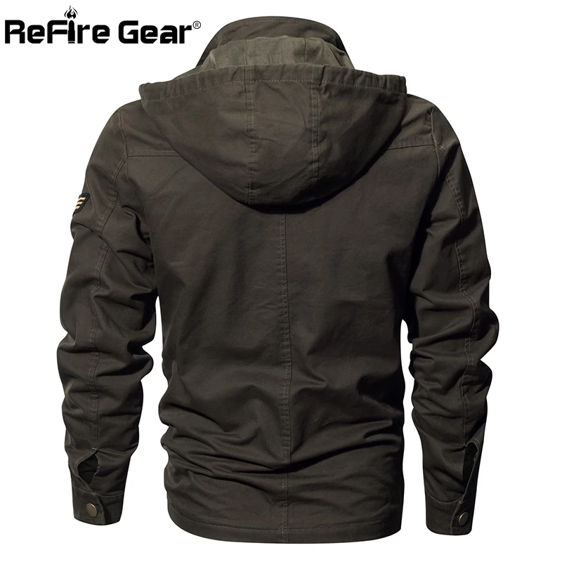 Refire gear Air Force стиль худи милитари куртка мужская зимняя хлопковая тактическая армейская куртка-бомбер Осенняя повседневная куртка-Карго