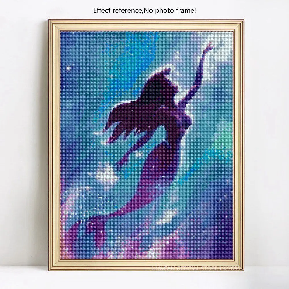Hot 5D Diy Diamond Mermaid Painting Cartoon Picture Of Rhinestone Full Square Drill Home Decoration Gift | Дом и сад