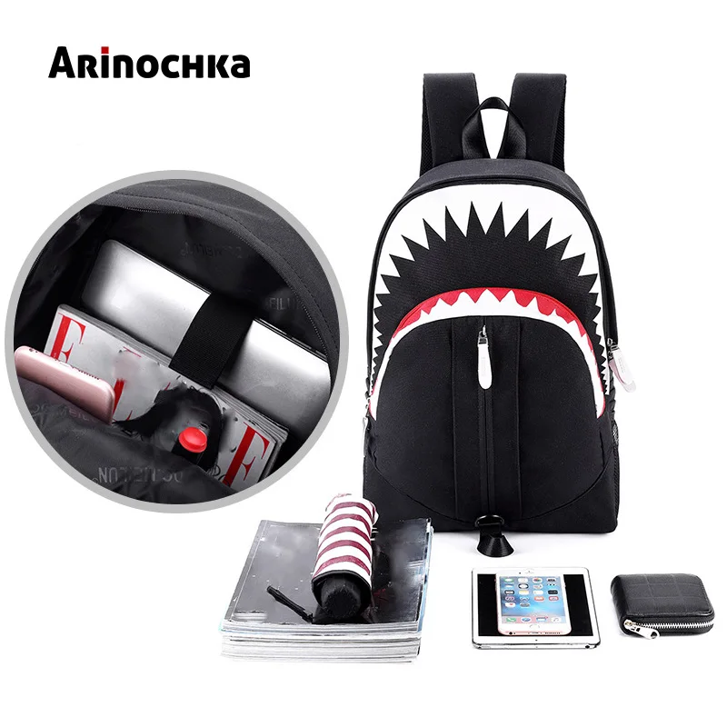 Usb зарядка модный светящийся 3D рюкзак-Акула ночной светится освещение Junior High рюкзак школьный для ноутбука Подростковая дорожная сумка Mochila