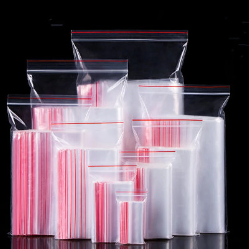 100 шт./упак. толстый прозрачный небольшой замок типа молния пластиковые пакеты на