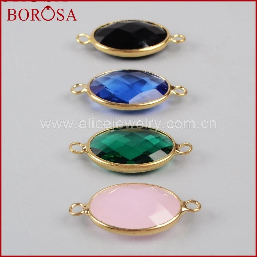 Borosa Druzy ювелирные изделия 20 шт. Multi-камень граненый овальные золото Краевой разъем