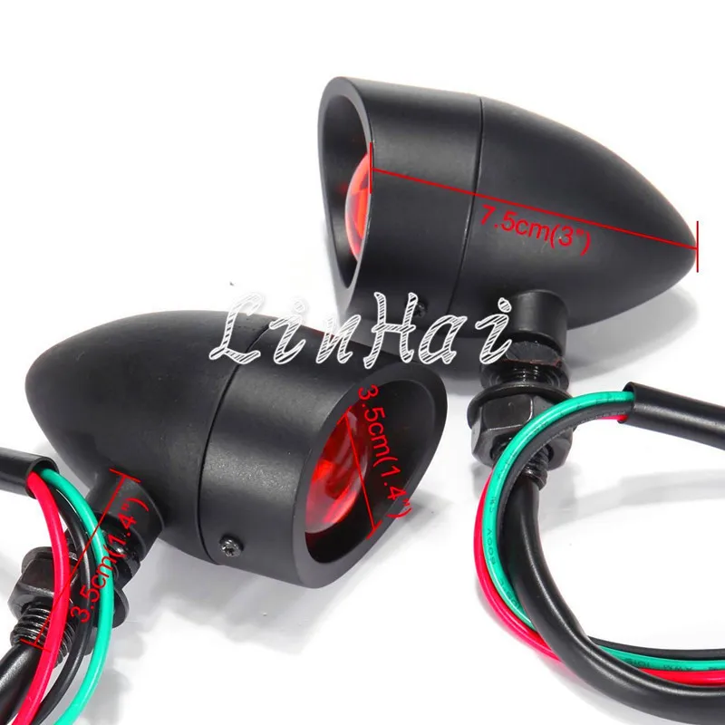 Черный Задний индикатор пули тормозной задний светильник подходит для Harley Softail