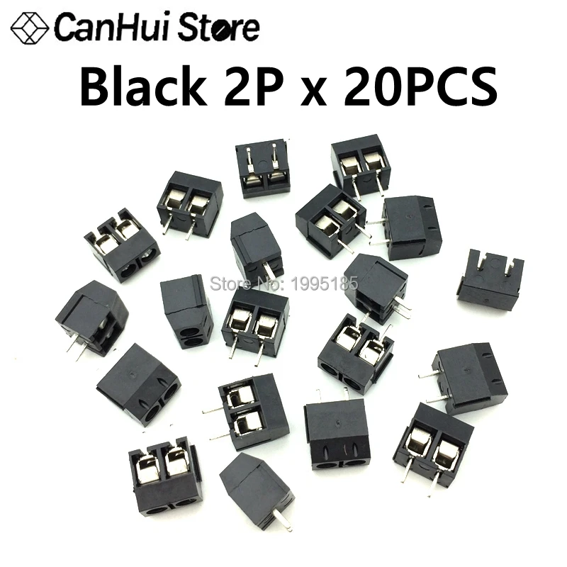 20 шт. KF301-2 P 3 P винт 5,0 мм клеммный блок 2 Pin 3 Pin pcb клеммный блок соединитель синий, зеленый, красный и черный выбор