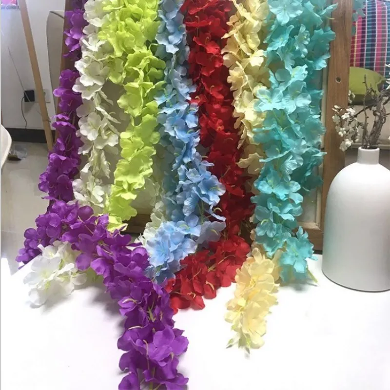 Kopen Gloednieuwe Ambachten 34 Cm Lengte/pcs Kunstmatige Wisteria Bloem Wijnstok Handgemaakte Opknoping Garland Wedding Home Decoratieve Rotan