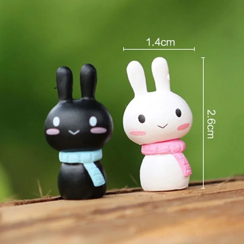 2 шт./компл. kawaii Кролик мультфильм миниатюрная смоляная заячья садовый декор