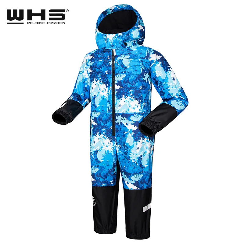 WHS/спортивный лыжный костюм для мальчиков и девочек; Спортивный костюм для детей; ветрозащитное пальто; зимняя одежда для детей 4-12 лет