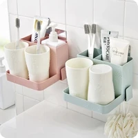 creative wall hanging toothbrush holder tooth glass draining storage rack bathroom accessories