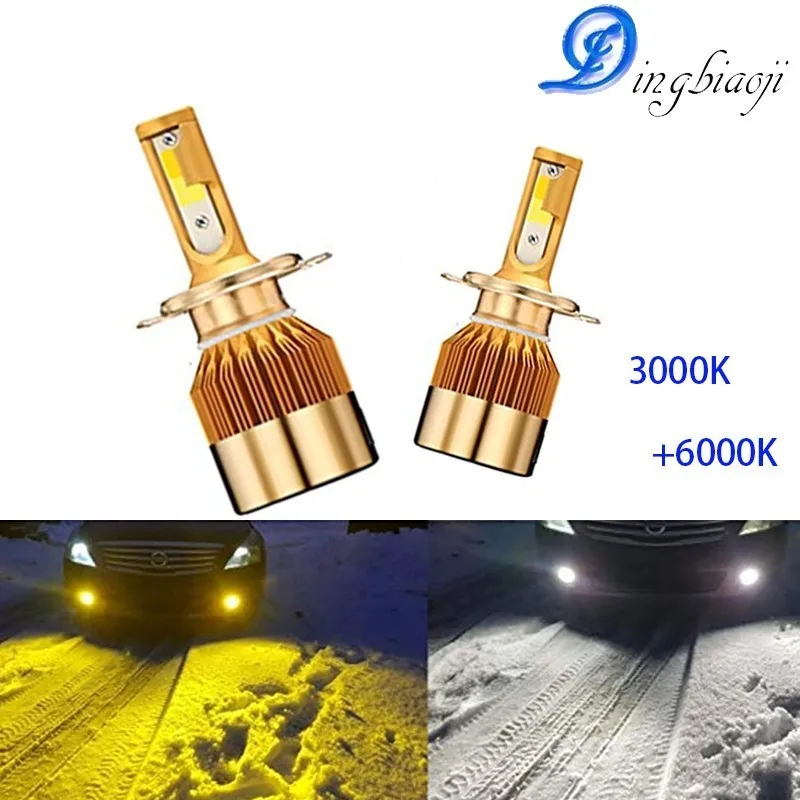 2X H7 светодиодная автомобильная лампа головного света H4 H1 H3 H11 HB3 HB4 9005 9006 72 Вт 9600lm